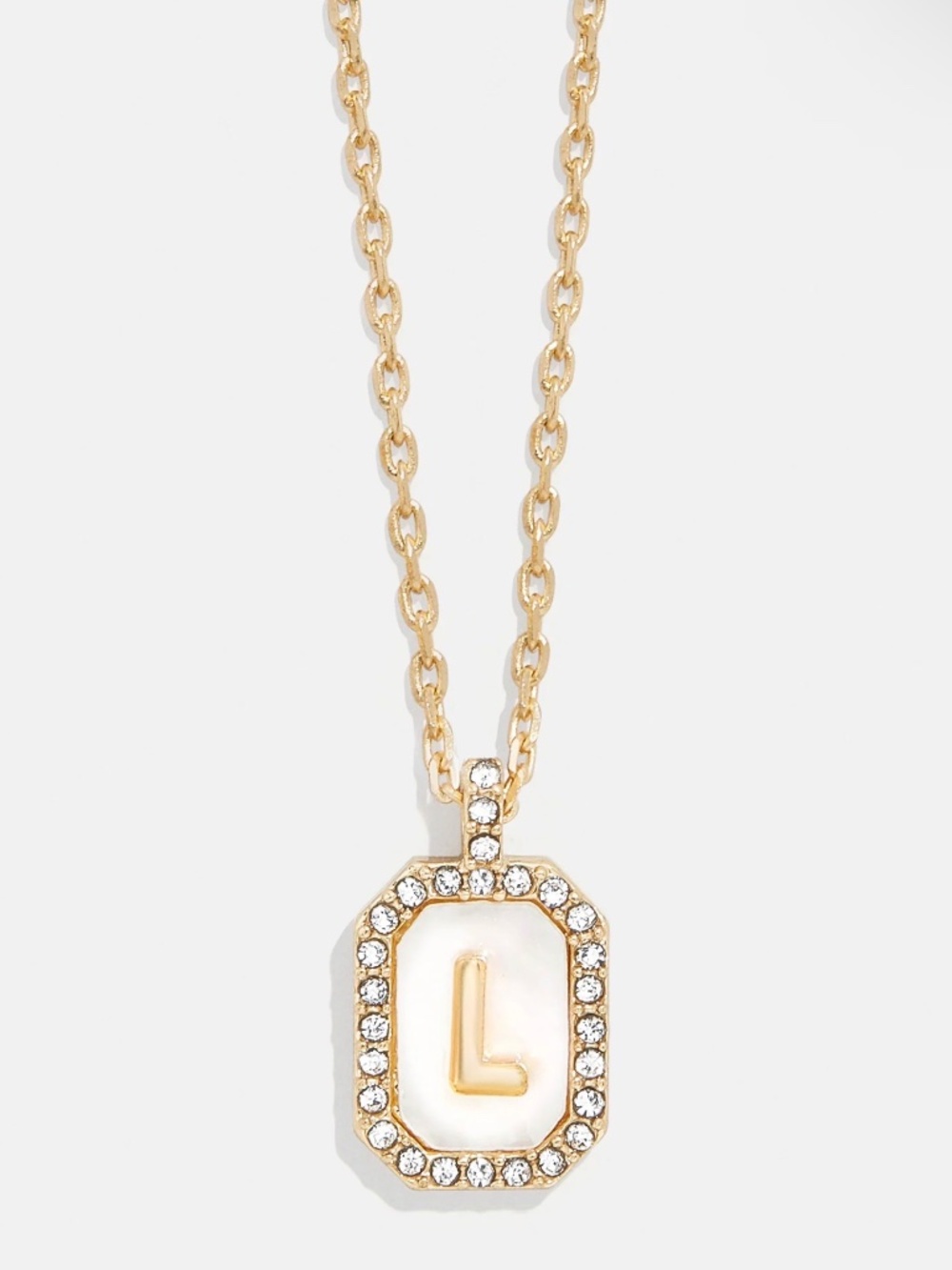 BaubleBar Gold & Mother Of Pearl Initial L Necklace NWT